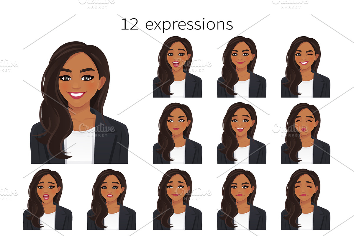 Confident business woman set, a Person Illustration by Volha Hlinskaya (Photo 3 of 6)