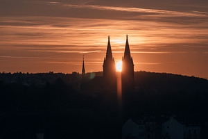 Sun Between the Towers, an Architecture Photo by jakub_kopecky
