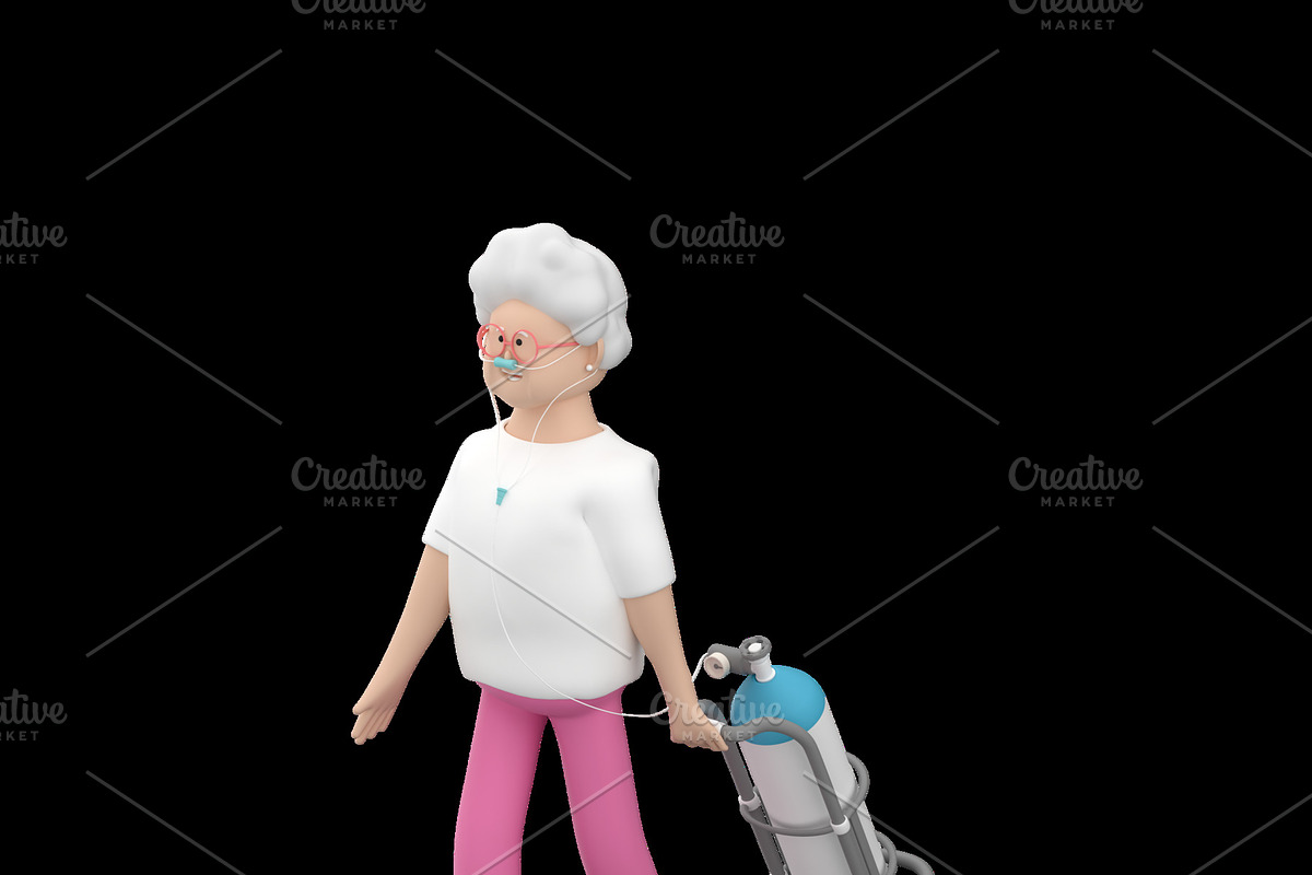 Senior female character, a Healthcare Illustration by Artem Varnitsin