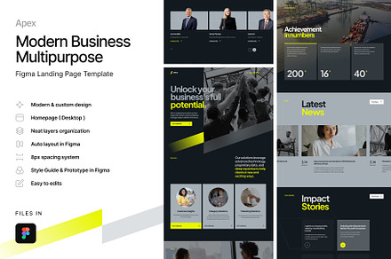 Apex-Business Figma Web Template, a Landing Page Template by neuwebz
