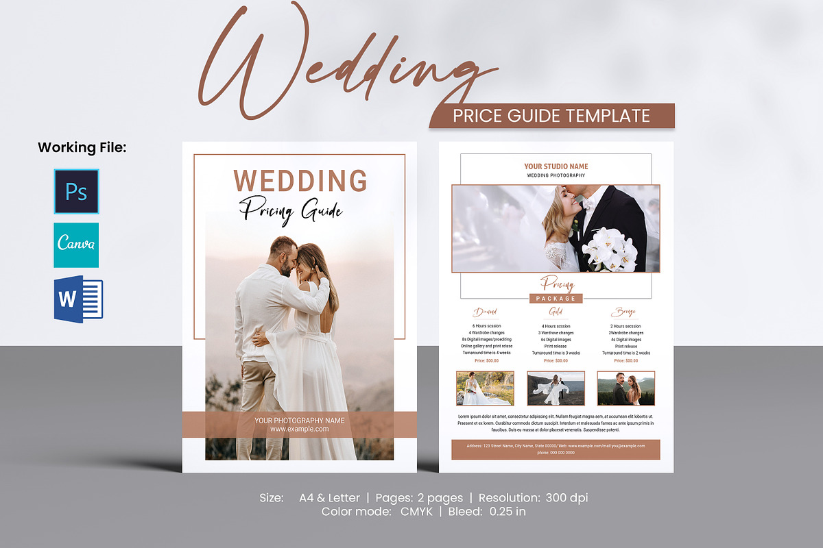 Wedding Price Guide Template, a Flyer Template by crazyOWL (Photo 1 of 4)