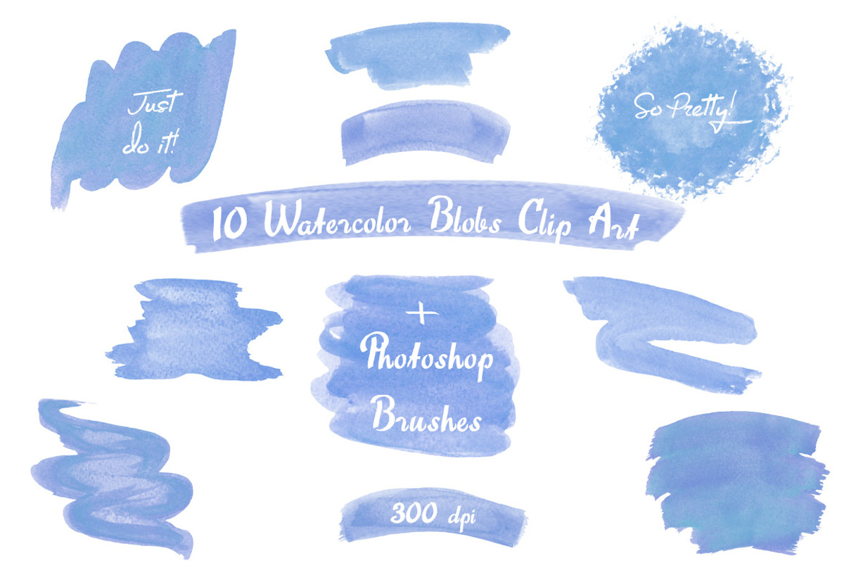 Watercolor Strokes, Blobs, Splotches, a Graphic by KitsPix