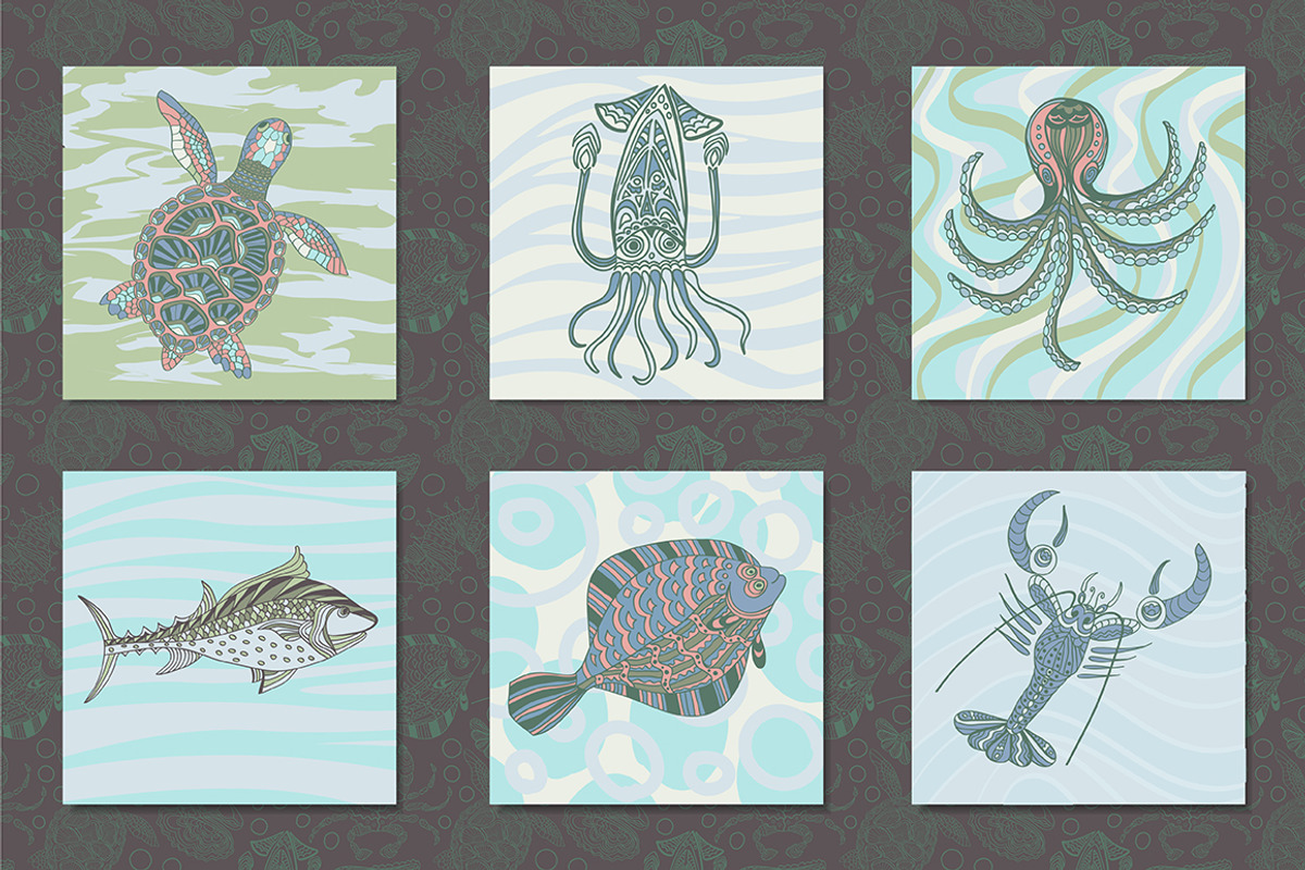 Vector sketchy seafood, a Food Illustration by Marya Deneko (Photo 2 of 5)
