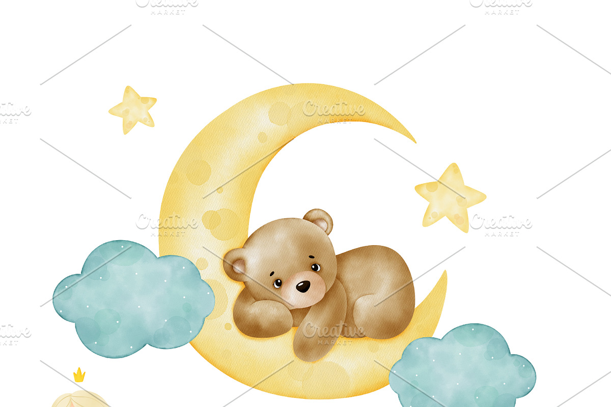 Watercolor bear clipart. Baby bears, an Animal Illustration by Natalya_Mona_Art (Photo 4 of 10)