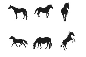 Horse Silhouettes Set 1 Procreate