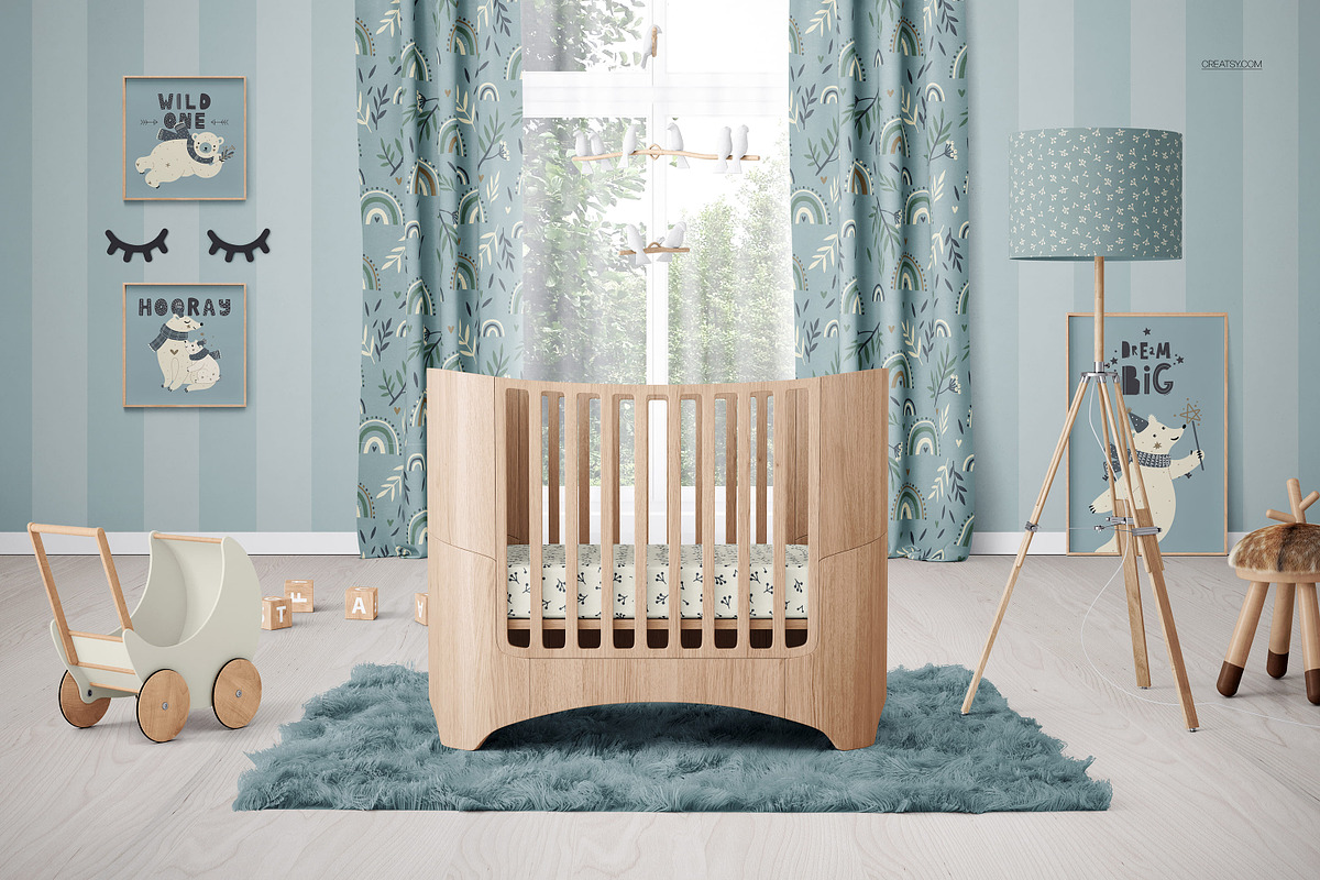 Baby Crib Nursery Mockup Collection, a Household Mockup by creatsy5 (Photo 16 of 22)