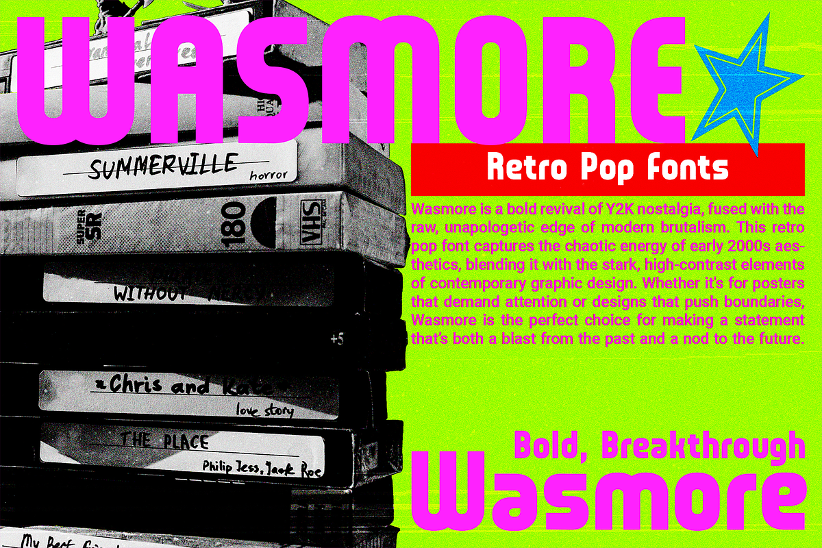 Wasmore - Retro Pop Fonts, a Sans Serif Font by Konstantine Studio (Photo 1 of 4)