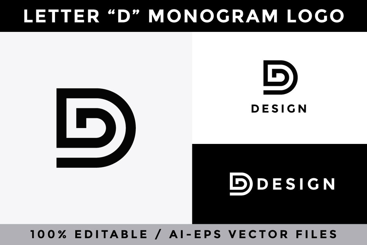 Letter D Monogram Logo, a Branding & Logo Template by Mauro Bertolino (Photo 2 of 6)