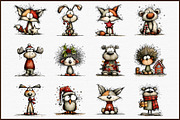 Whimsical Christmas Animal Clipart, an Illustration by Sublimation Artist (Thumbnail 3 of 6)
