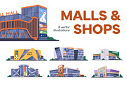 Shopping centers, malls, stores set, an Object Illustration by Good Studio (Thumbnail 1 of 5)