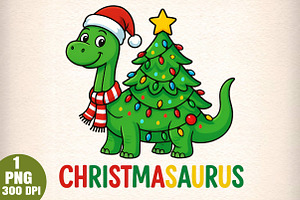 Christmas Png Dinosaur Christmas Tre, an Illustration by Daily.Designs