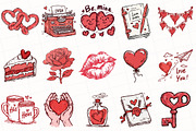 Hand Drawn Valentine Clipart, an Illustration by OK Design (Thumbnail 3 of 6)