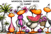 Whimsical Summer Goose Clipart, an Animal Illustration by Creative Art (Thumbnail 1 of 8)
