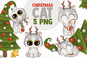 Christmas cat, an Animal Illustration by designs.svkl (Thumbnail 1 of 4)