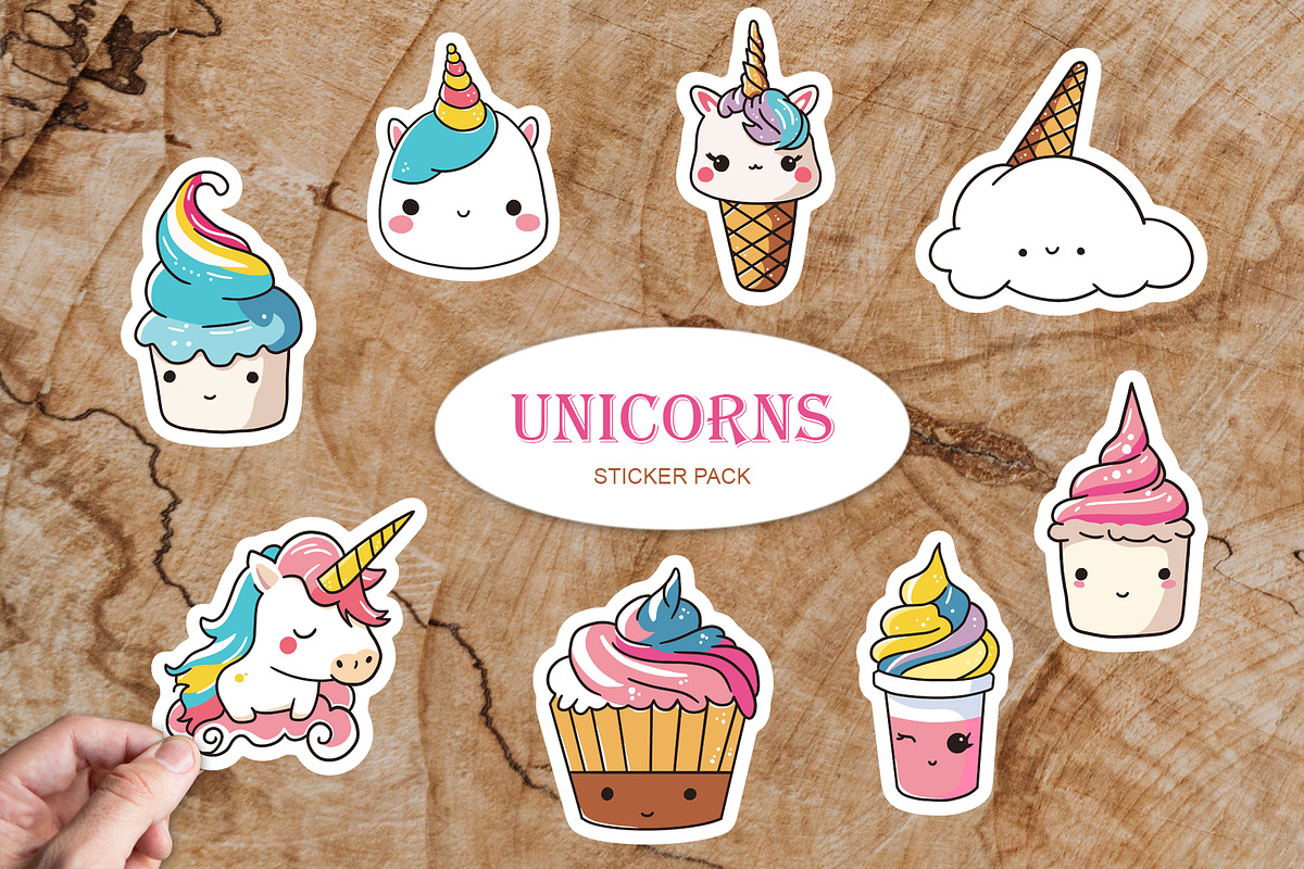 Unicorns Sticker Pack, an Object Graphic by natalisart (Photo 1 of 5)