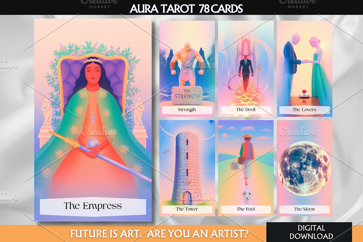 Aura Tarot Deck Colorful Tarot, a Decorative Illustration by Mugio (Photo 1 of 5)