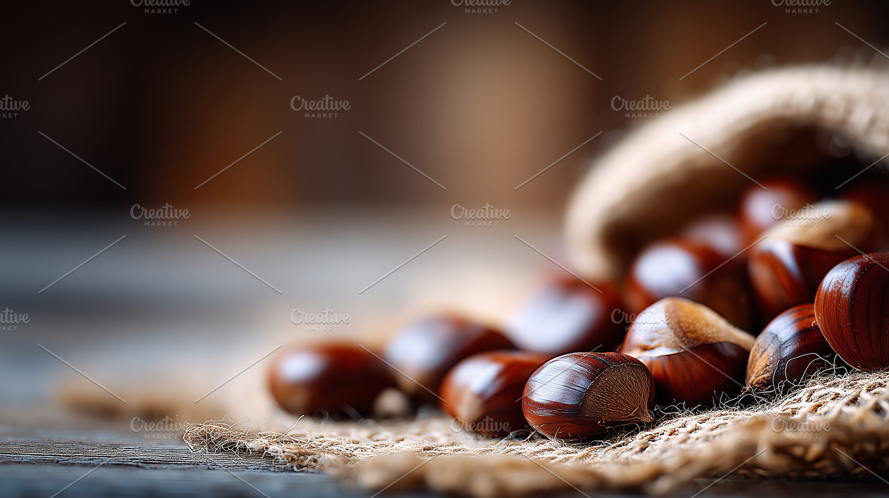 Fresh chestnuts spilling out of, a Food & Drink Photo by MistyDay