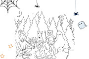 Halloween coloring book pages, an Animal Illustration by pictures for you (Thumbnail 1 of 7)
