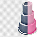 Tiered cake Mockup set. PSD mockup., a Product Mockup by NatalyaZelenova (Thumbnail 4 of 7)
