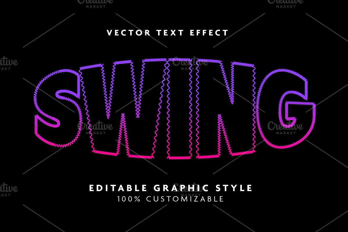 Zigzag Neon Text Effect
