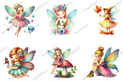 Watercolor Fairy Clipart, an Illustration by designcity5 (Thumbnail 3 of 5)