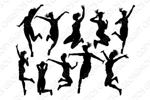Happy Woman Jumping For Joy, a Person Illustration by Christos Georghiou