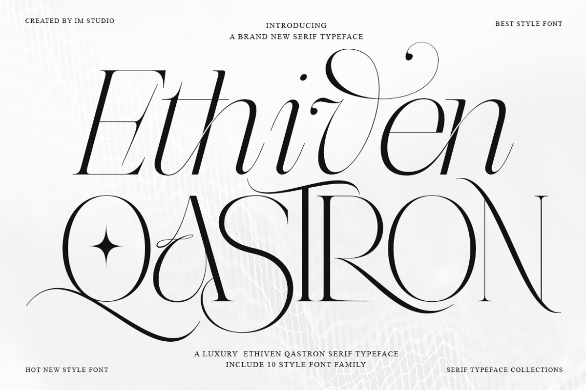 Ethiven Qastron | 10 Font Style, a Serif Font by IM Studio (Photo 1 of 12)