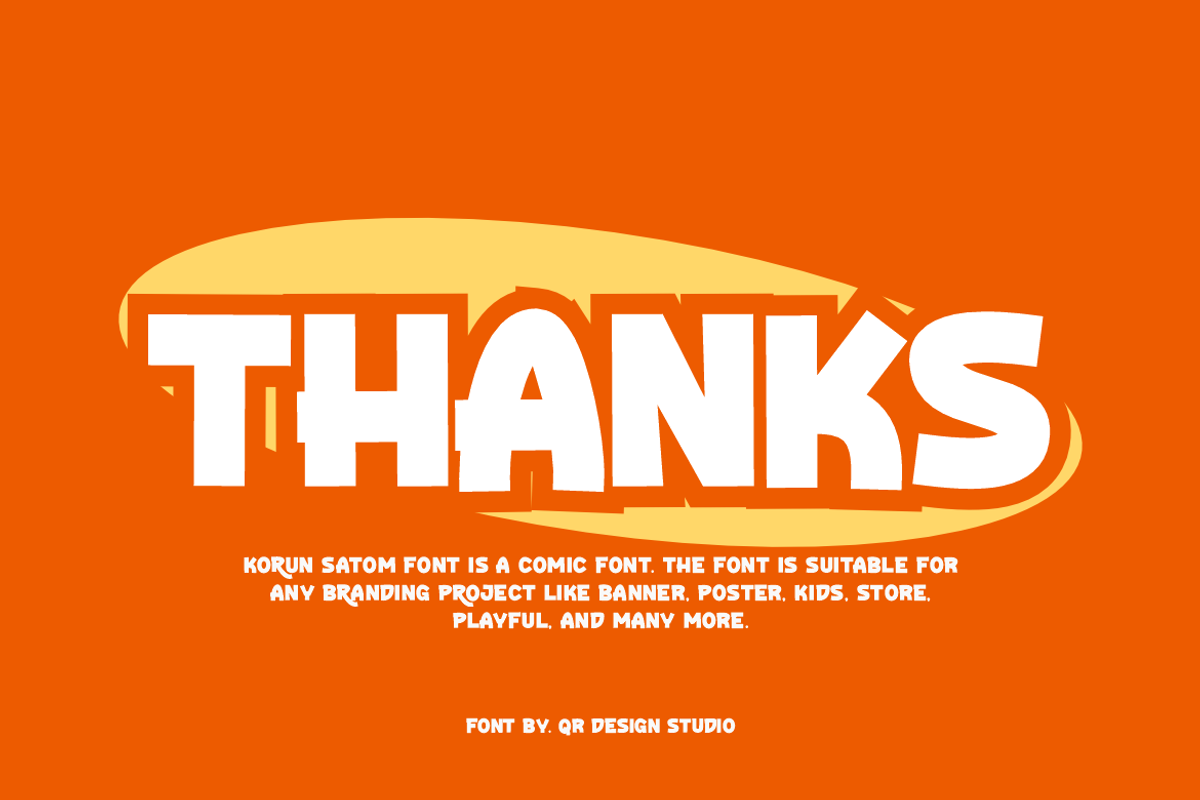 Korun Satom - Comic Font, a Handwritten Font by QR Design Studio (Photo 6 of 8)