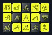 Workout and Gym Icon Set, an Outline Icon by Prosymbols (Thumbnail 5 of 7)