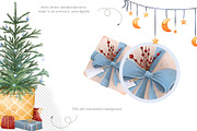 Cozy Christmas digital clipart, a Seasonal Illustration by Mespilia (Thumbnail 2 of 3)