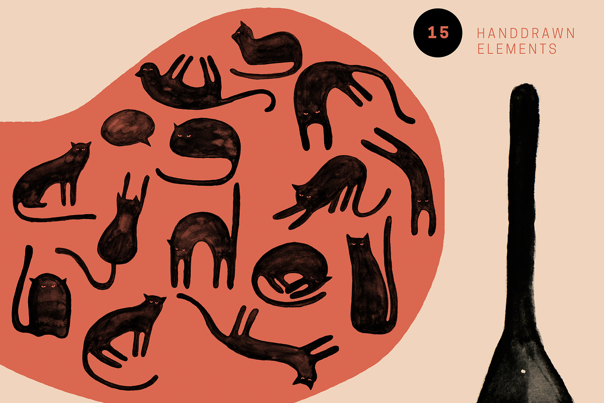 Moody Cat Shapes Collection, an Object Graphic by Lum3n (Photo 5 of 6)