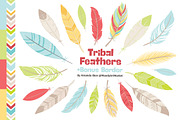 Fresh Tribal Feathers Clipart, an Illustration by Amanda Ilkov (Thumbnail 1 of 4)