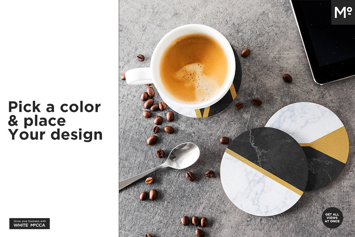 Round Coasters Mock-ups Set, a Cups & Container Mockup by Mocca Mockups Store (Photo 5 of 24)