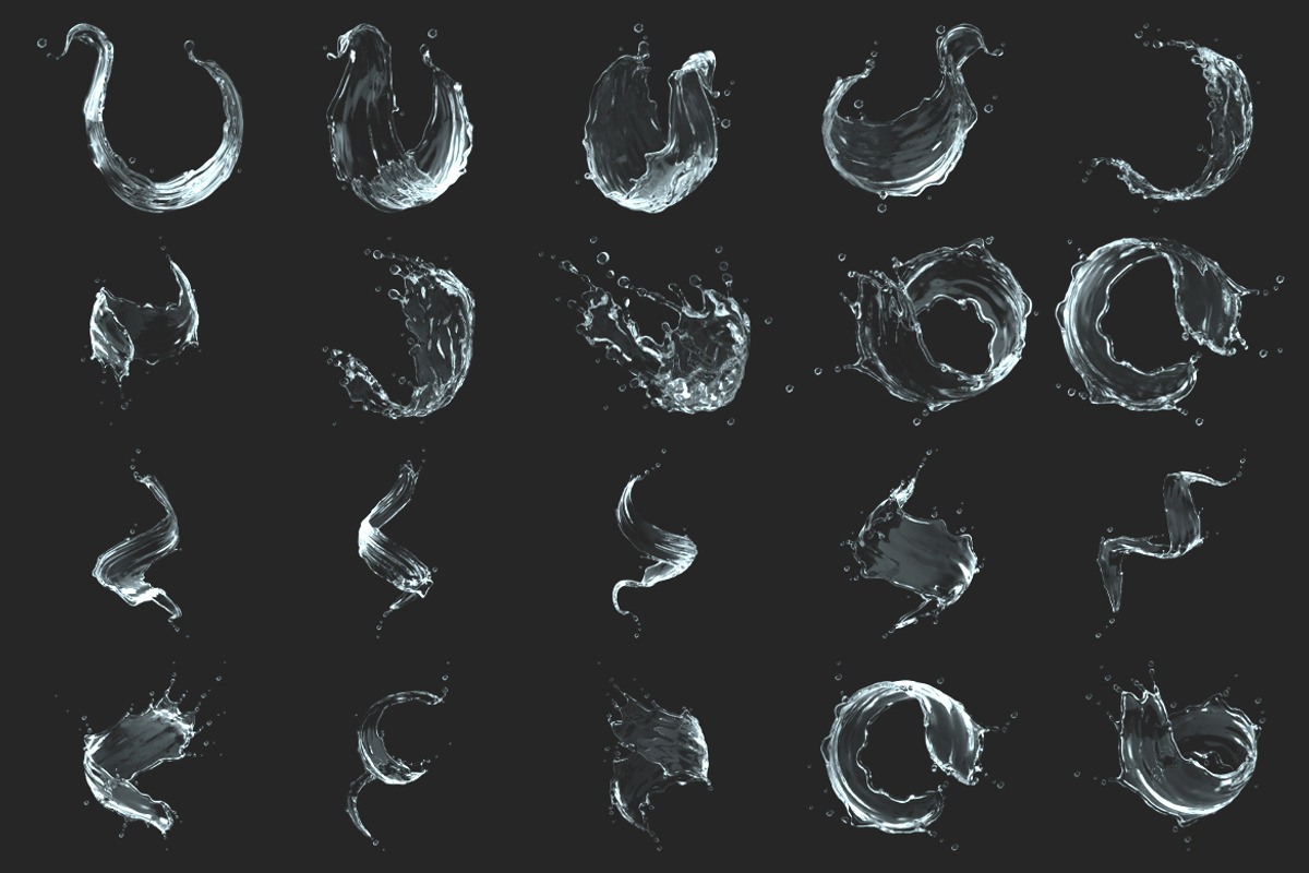 Water Splash Photoshop Brushes, a Brush Add-On by SimplDesign (Photo 2 of 4)