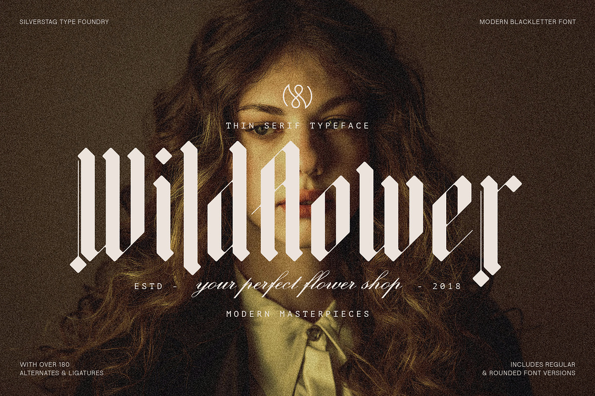 Rymaki - Modern Blackletter Font, a Blackletter Font by SilverStag Type Foundry (Photo 2 of 30)