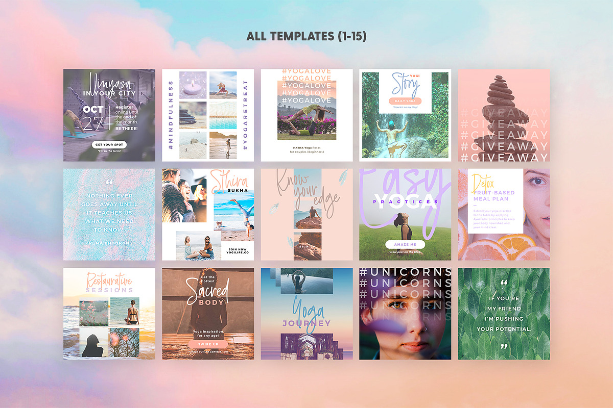 SALE 2in1 Unicorn Yoga Edition, a Social Media Template by The Wedding Shop (Photo 11 of 14)