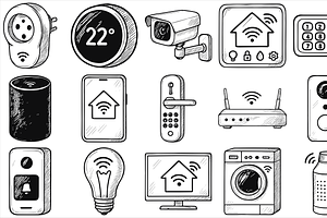 Smart Home Icons, an Object Graphic by nikagraphic