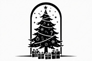 Festive Christmas Tree Silhouette Se, an Illustration by BIPLOB EXPERT (Thumbnail 2 of 20)