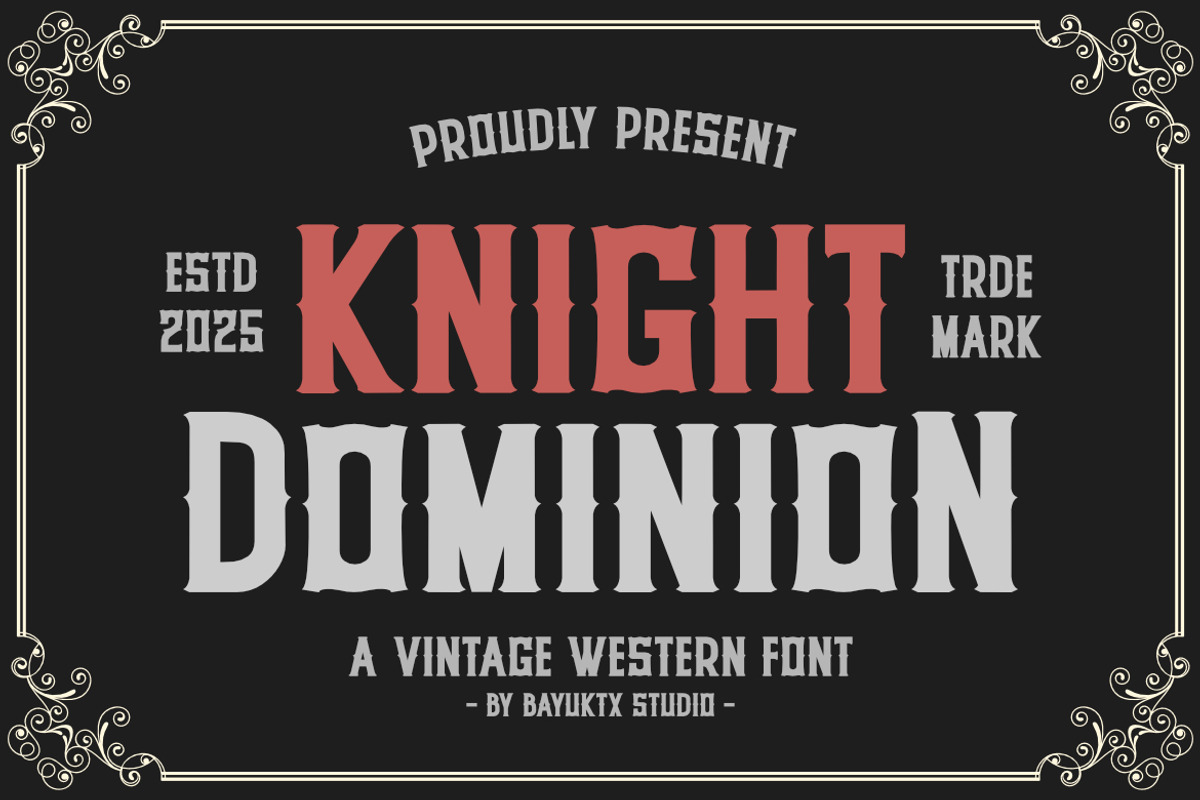 Knight Dominion Vintage Western Font, a Serif Font by Bayuktx (Photo 1 of 8)