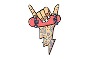 skateboarding shaka hand, an Illustration by gunaonedesign (Thumbnail 1 of 4)