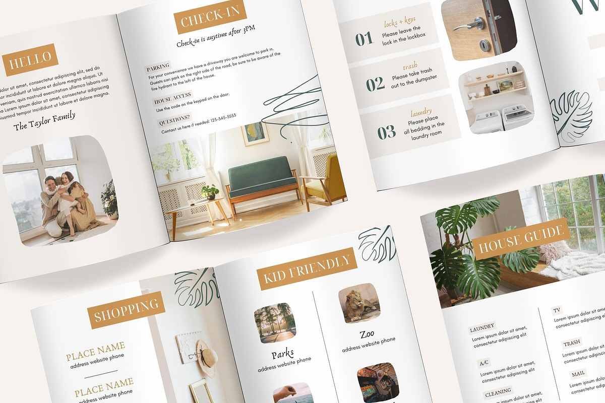 Airbnb Welcome Book Template | Canva, a Magazine Template by Ciera Design Templates (Photo 2 of 7)