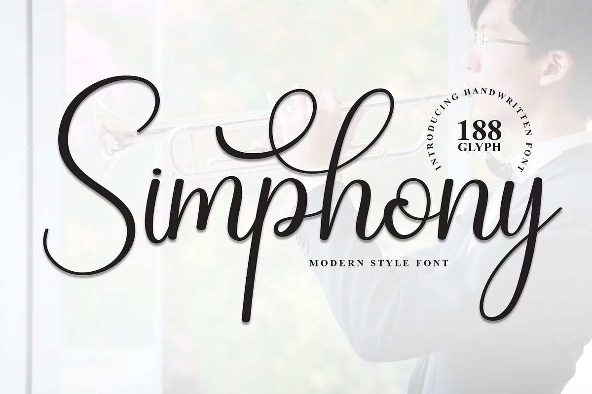 Simphony | Script Font, a Handwritten Font by Scratchones (Photo 1 of 9)