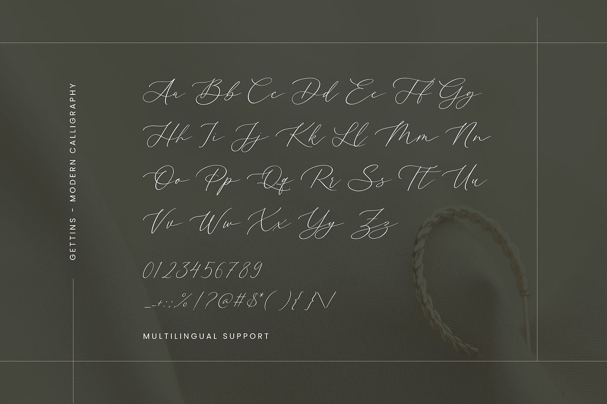 Gettins - Modern Calligraphy Script, a Script Font by Nirmana Visual (Photo 4 of 14)