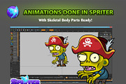 Pirates Zombies Character Sprites, an Illustration by CreativeGameArt (Thumbnail 3 of 4)