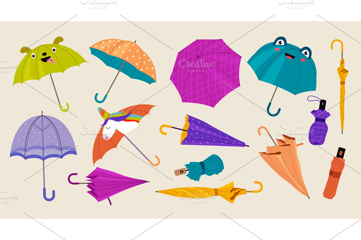 Umbrellas. Fashioned items from, an Object Illustration by Onyx