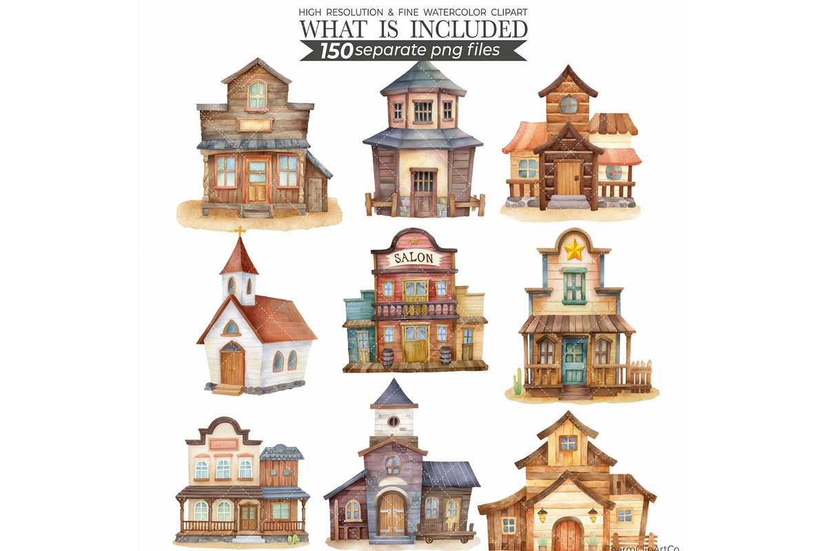 Watercolor Cowboy Clipart Bundle, an Illustration by CharmClipart (Photo 10 of 10)