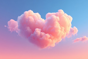 Dreamy pink and white clouds in blue sky, an Abstract Photo by AlyaAnd
