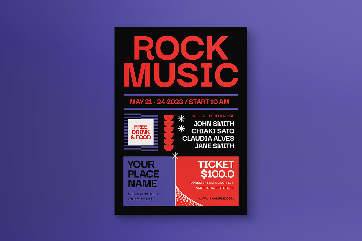 Rock Music Flyer, a Flyer Template by Tokosatsu (Photo 2 of 3)