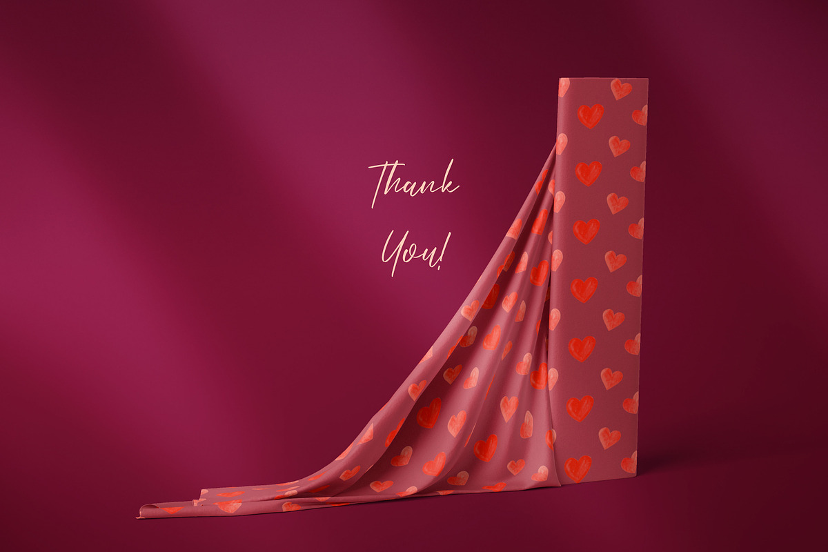 Watercolor Hearts Patterns, a Pattern Graphic by Tiger and Flower (Photo 10 of 10)