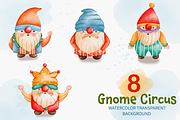 Watercolor Circus Gnome Clipart, an Animal Illustration by Apixsala (Thumbnail 3 of 12)